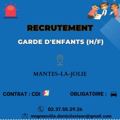 RECRUTEMENT GARDE D'ENFANTS MANTES-LA-JOLIE
